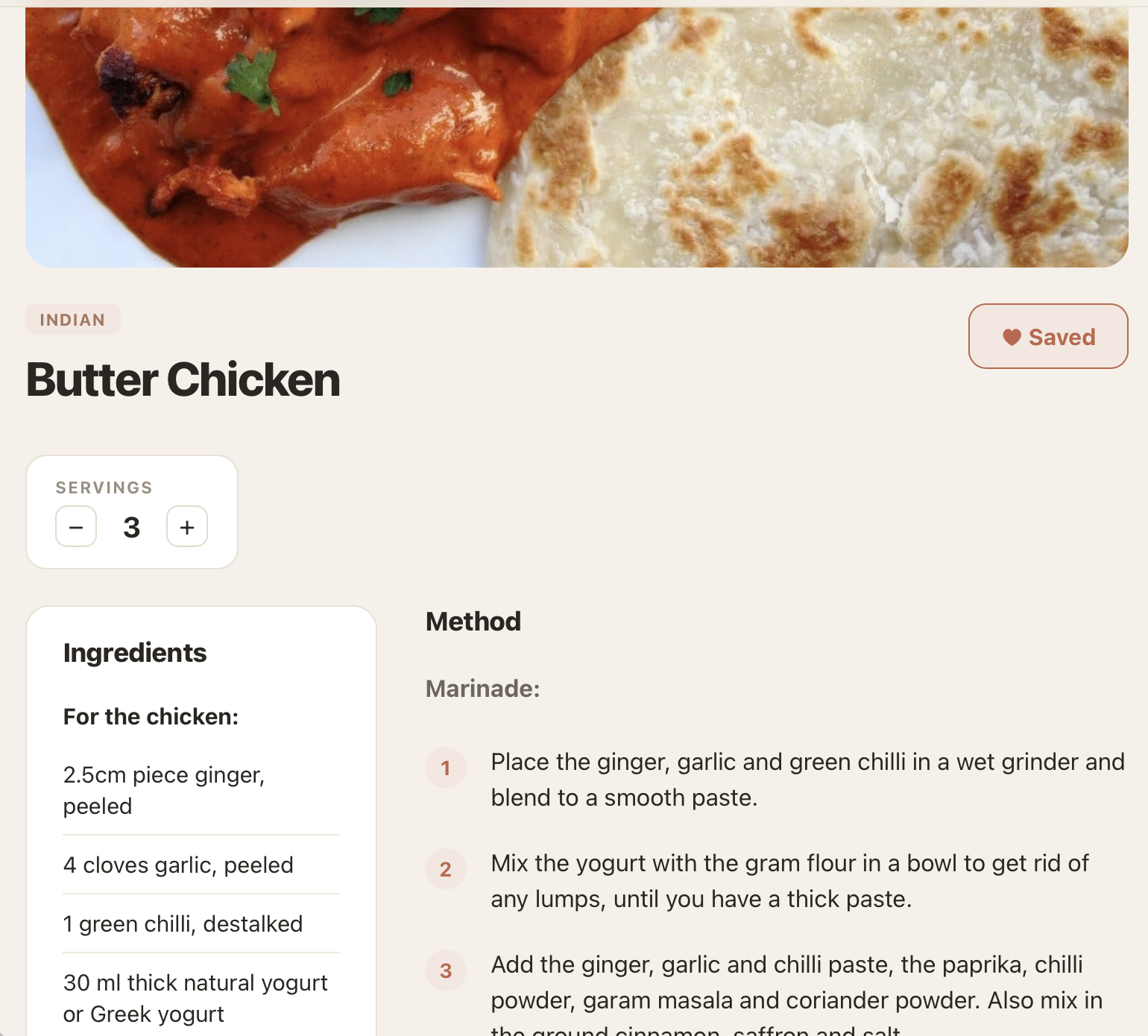 Hearth recipe view